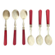 Six cuillères à glace en laiton et bakélite