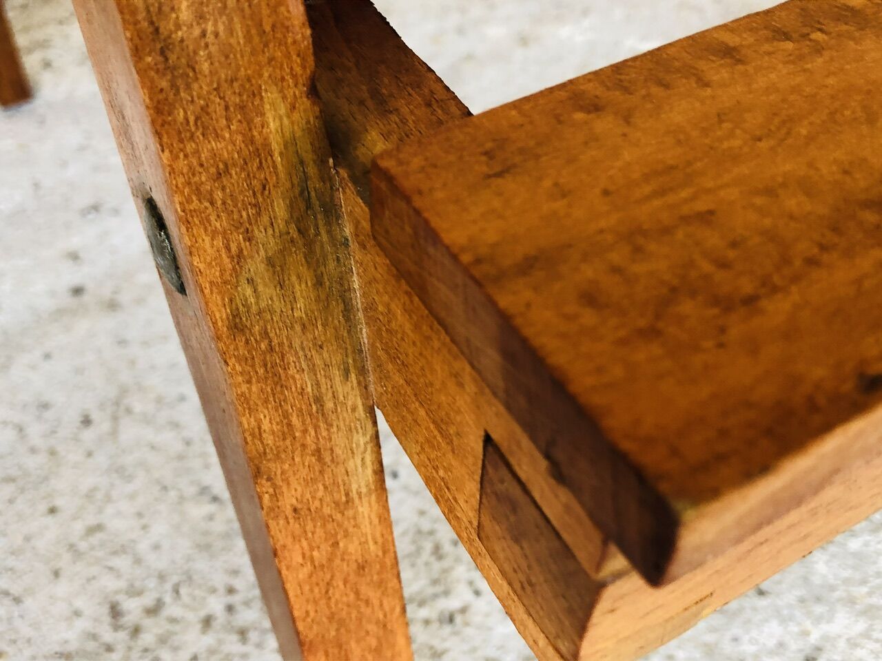 Pair of slatted side tables, Scandinavian style, 60s