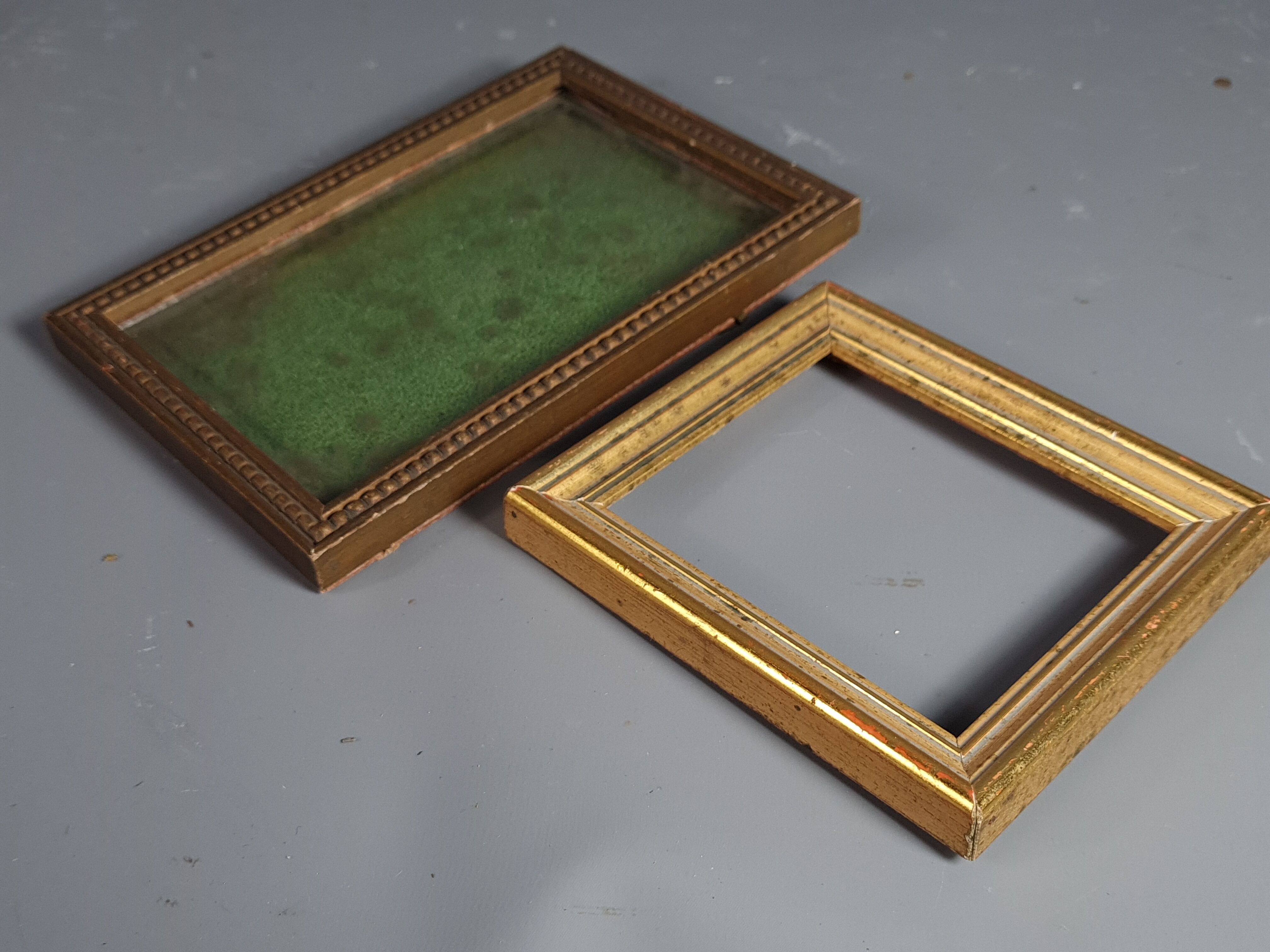 Set of 6 frames old carved wood gilded stucco wood around 1900 & various SB