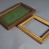 Set of 6 frames old carved wood gilded stucco wood around 1900 & various SB