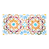 Original watercolor Arabic tile. Arabic tile painting. Watercolor Mozarabic pattern. Mozarabic pattern.