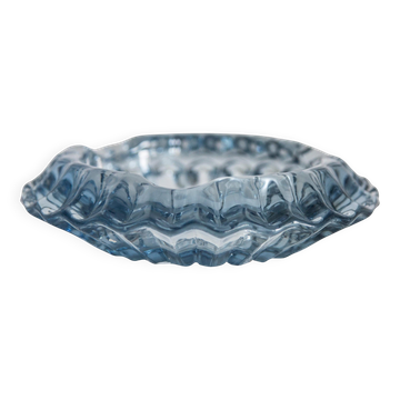 Cendrier en cristal bleu clair milieu du siècle, Italie, années 1970