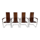Vintage set of four designer chairs solid beech chrome