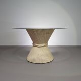 Retro Vintage Sheaf Of Wheat Bamboe dining table By Mcguire America Wide 122 Height 72 cm
