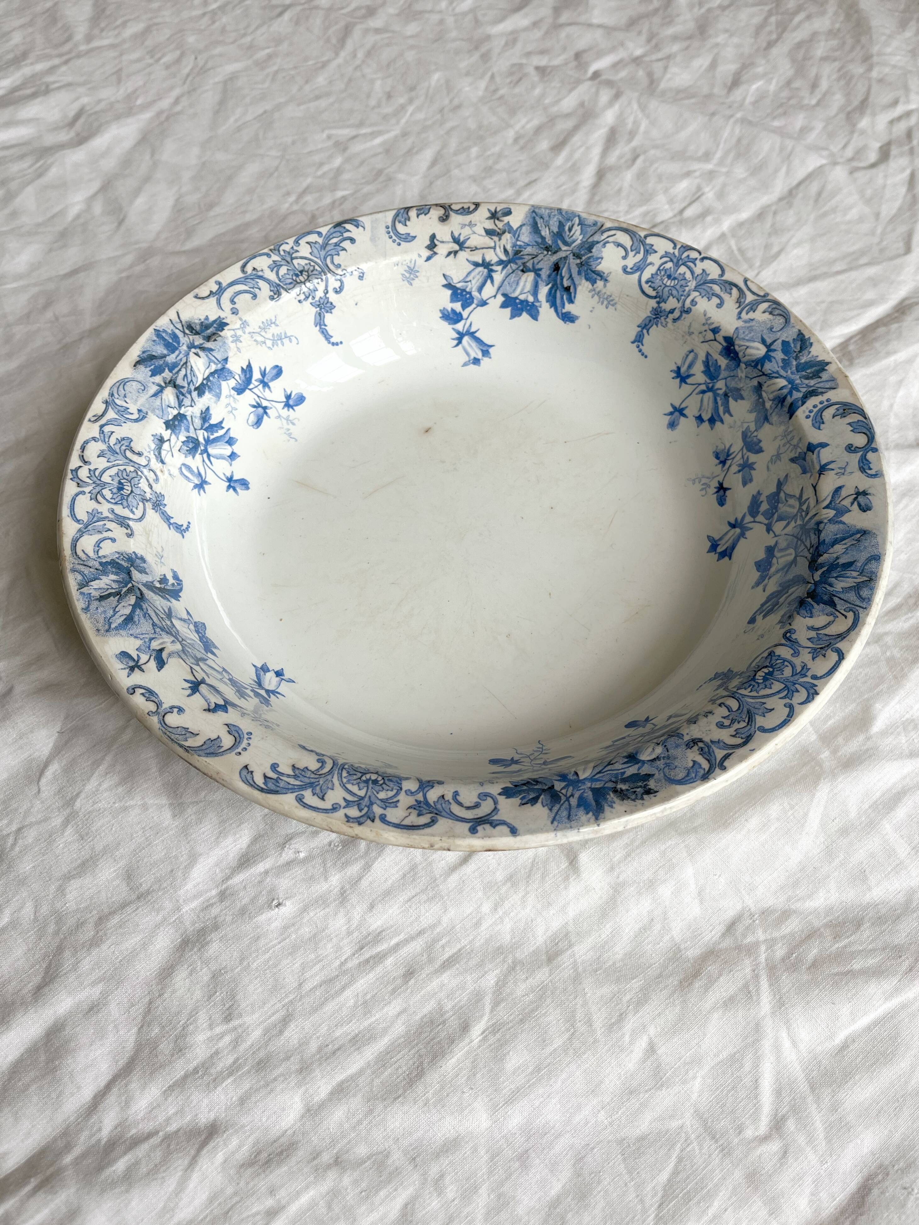 Deep earthenware dish "Campanule" Saint Amand et Hamage