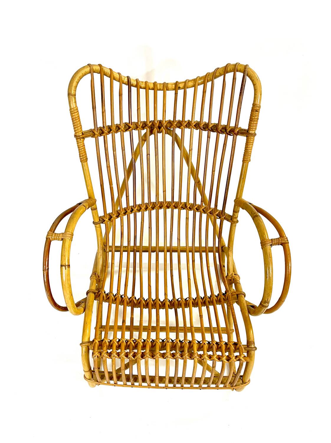Fauteuil en rotin vintage Marlène
