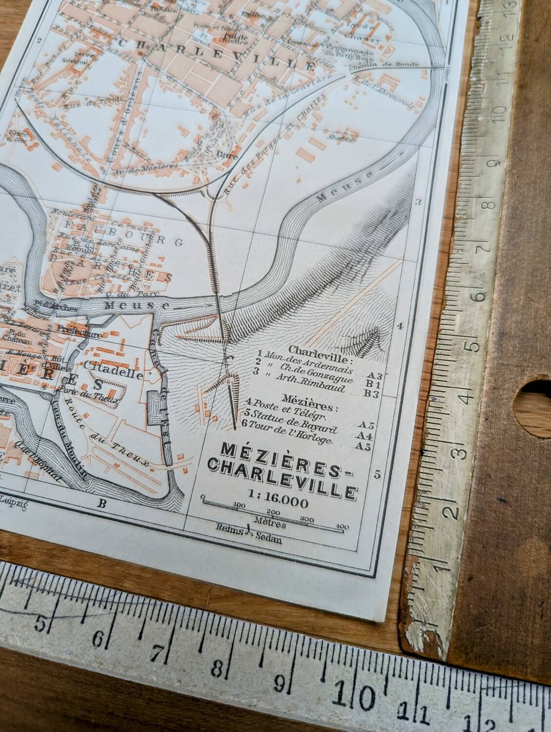 Printed in 1908, map of Charleville-Mézières