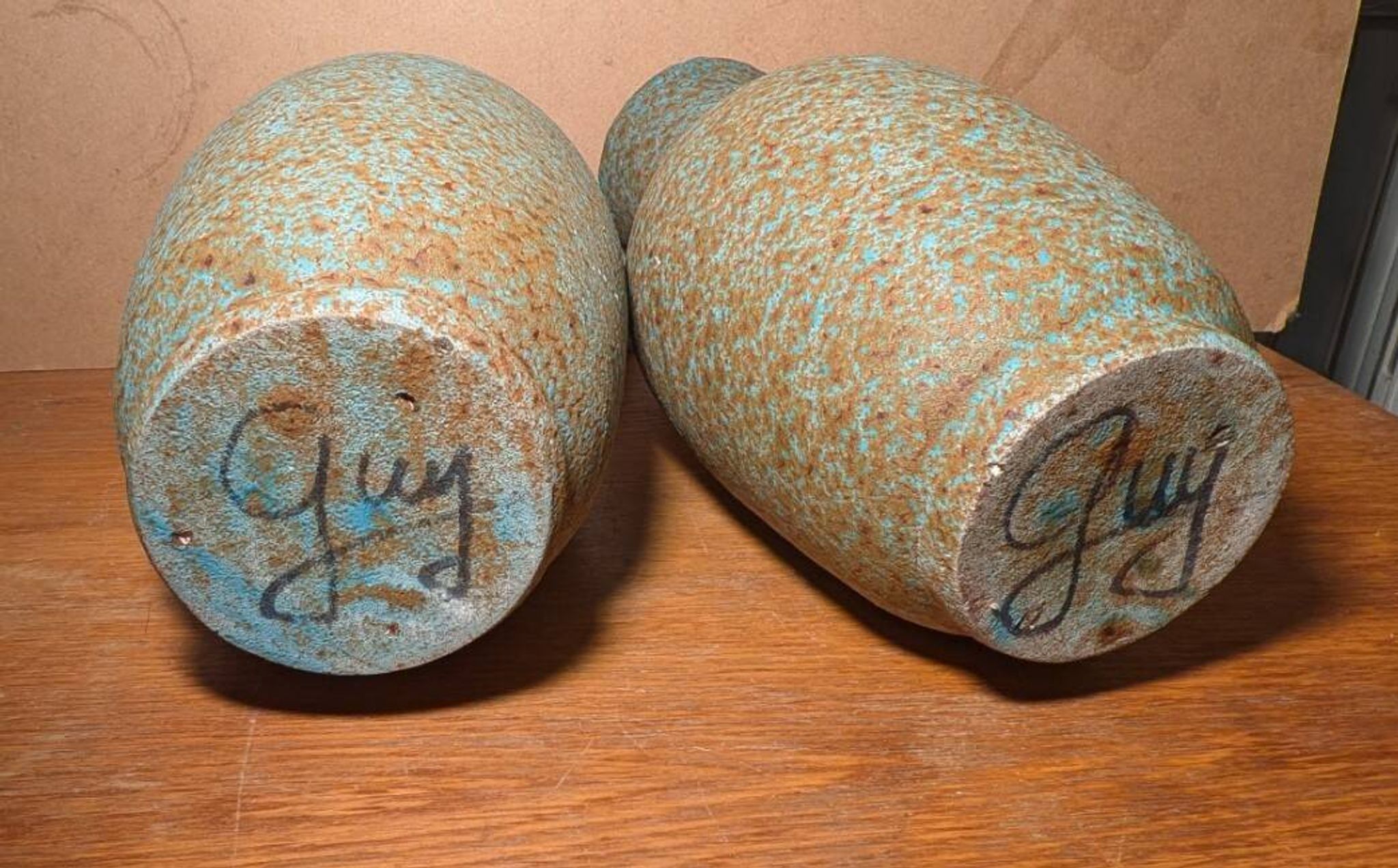 Pair of large vases by Hubert Guy, potter of Accolay
