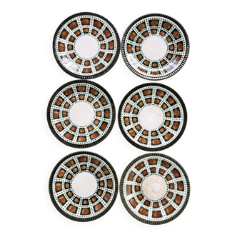 6 Assiettes à dessert vintage BOCH La Louvière