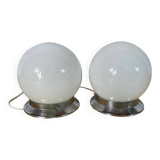 Pair of opaline ceiling lights