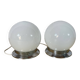 Paire de plafonniers en opaline