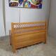 Trunk bench vintage wood and rattan of the 1950s