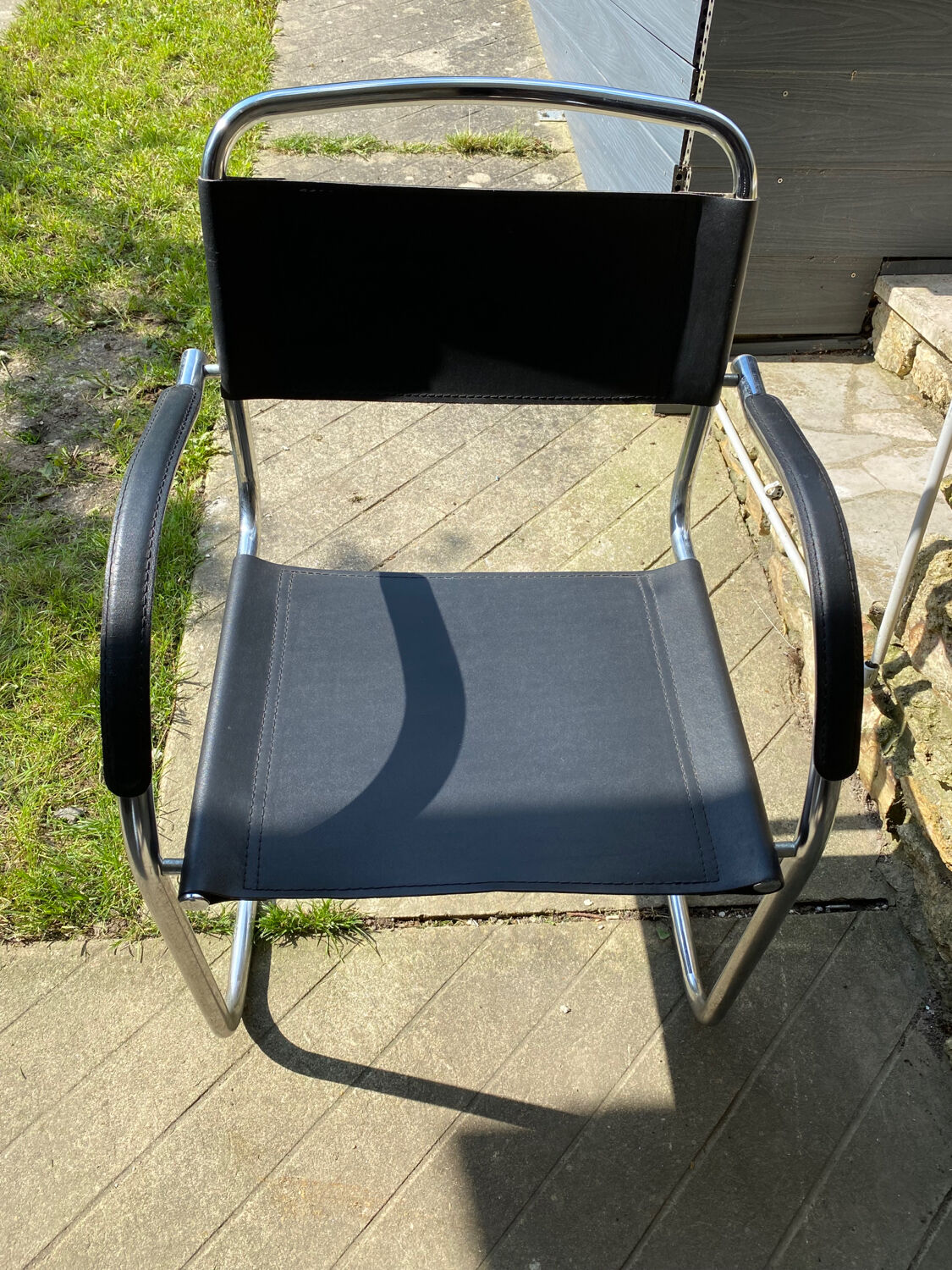 Leather and chrome chair
