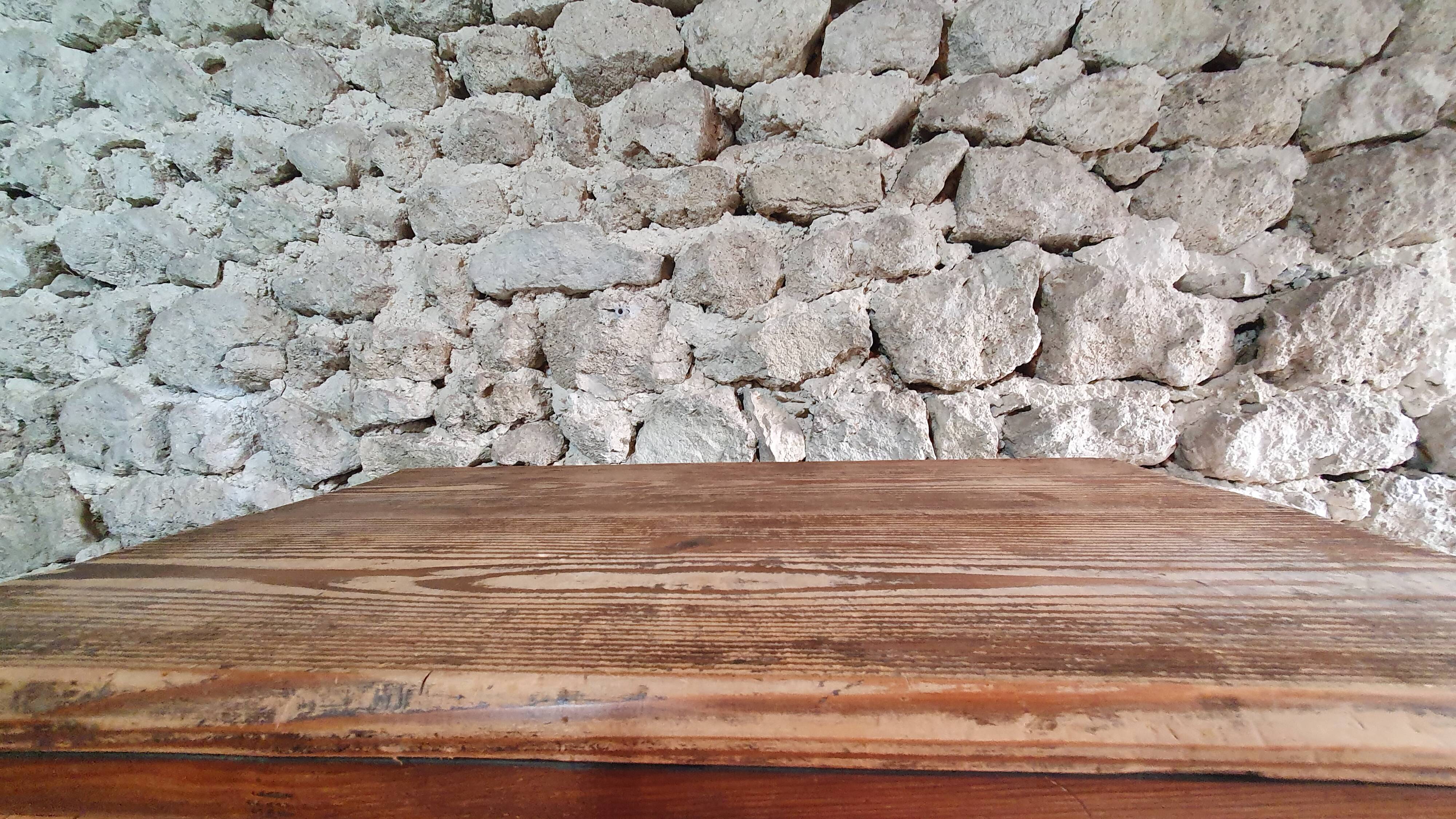 Small cabinet made of raw wood