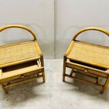 Rattan bedside tables
