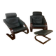 Pair of Scandinavian armchairs with a footrest from the brand NELO.
