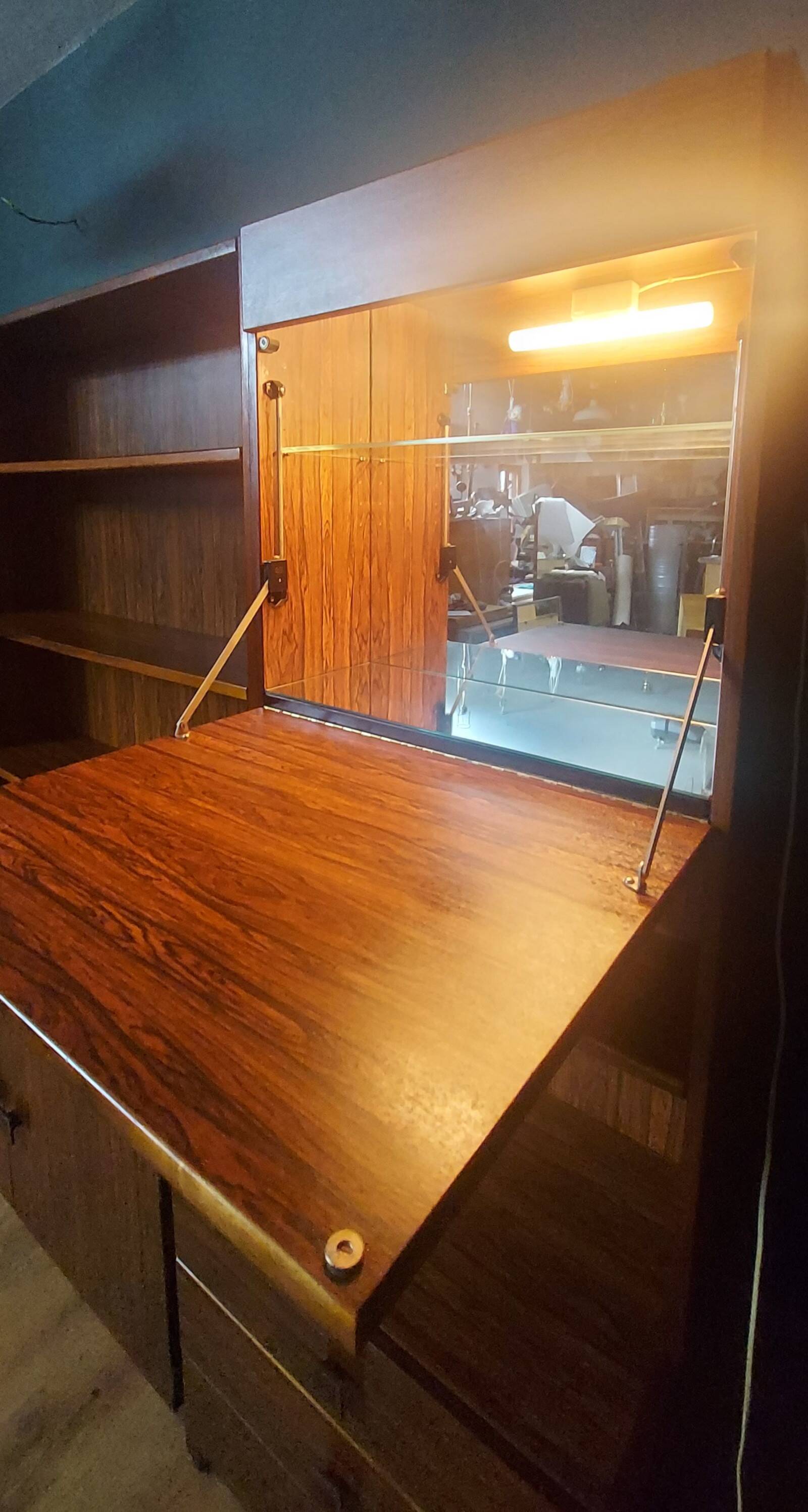 Shelf, 2 sections, rosewood veneer, 1960s/70s. 20th century