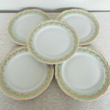 5 flat porcelain plates