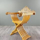 Pair of Renaissance-style folding armchairs, early 20th century