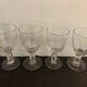 4 verres anciens à pied avec pans coupés