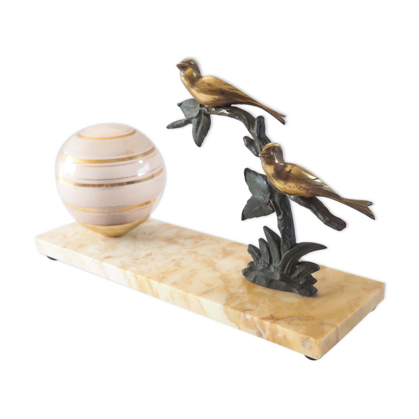 Marble and bronze lamp