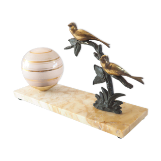 Marble and bronze lamp