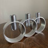 Modernist chrome candle holder from the 70s