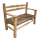 1950s bench in woven rope