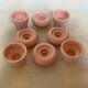 Four double pink candlesticks