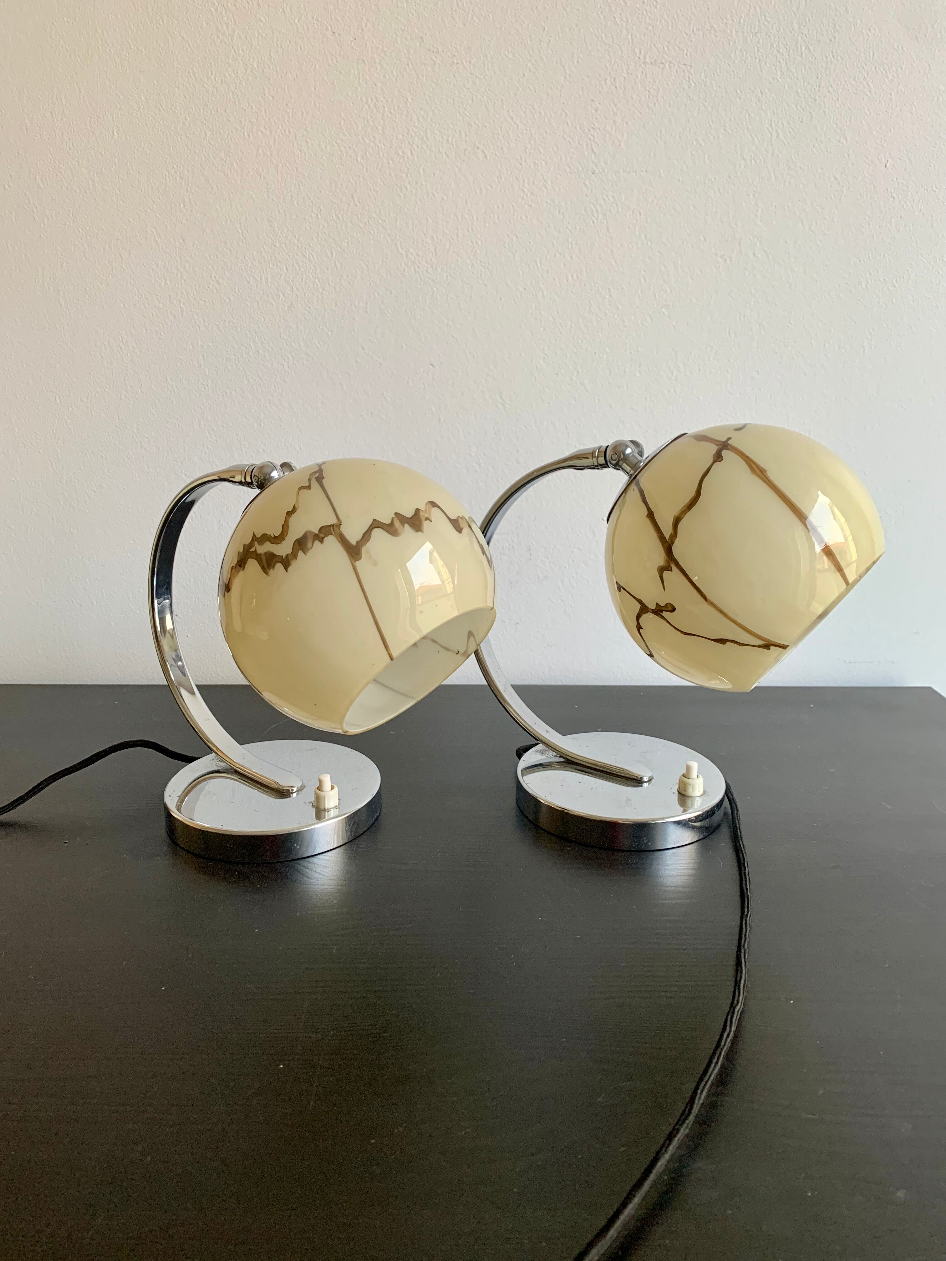 Pair of Art Deco lamps,  1950s