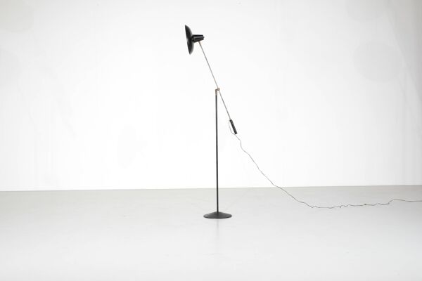 Lampe sur pied en metal et Laiton , France - 1950s