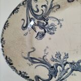 Plat ancien ovale en faïence – modèle "Iris" Clairefontaine