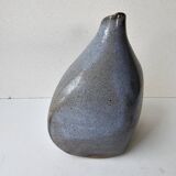 Grey glazed ceramic free-form vase - Height 17cm