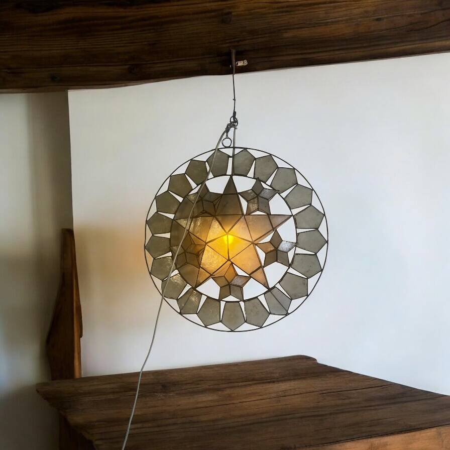 Lustre / lampe murale vintage coquille capiz