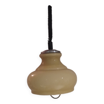 vintage opaline suspension Italy 1970 Rolly system