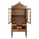 Large glass cabinet with 8 wooden drawers