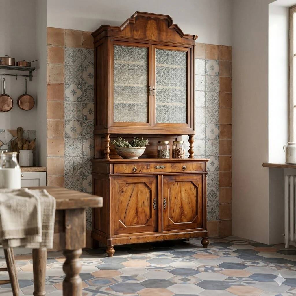 Antique Umbertine buffet in walnut, Italy, 19th century
