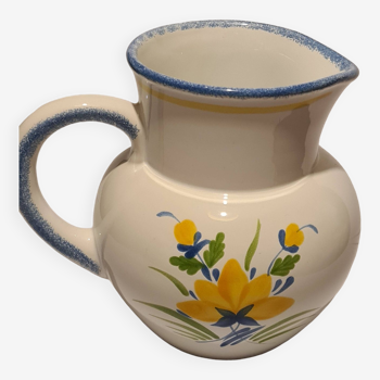 Pornic earthenware pitcher with floral decoration Annecy