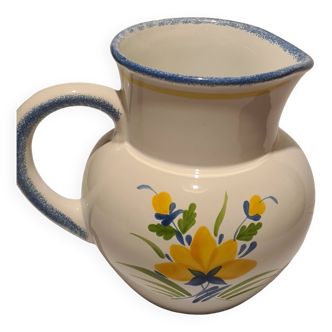 Pornic earthenware pitcher with floral decoration Annecy
