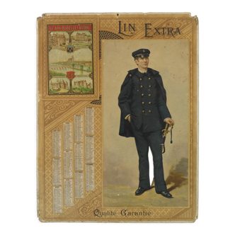 Ancien calendrier publicitaire lin extra de 1897