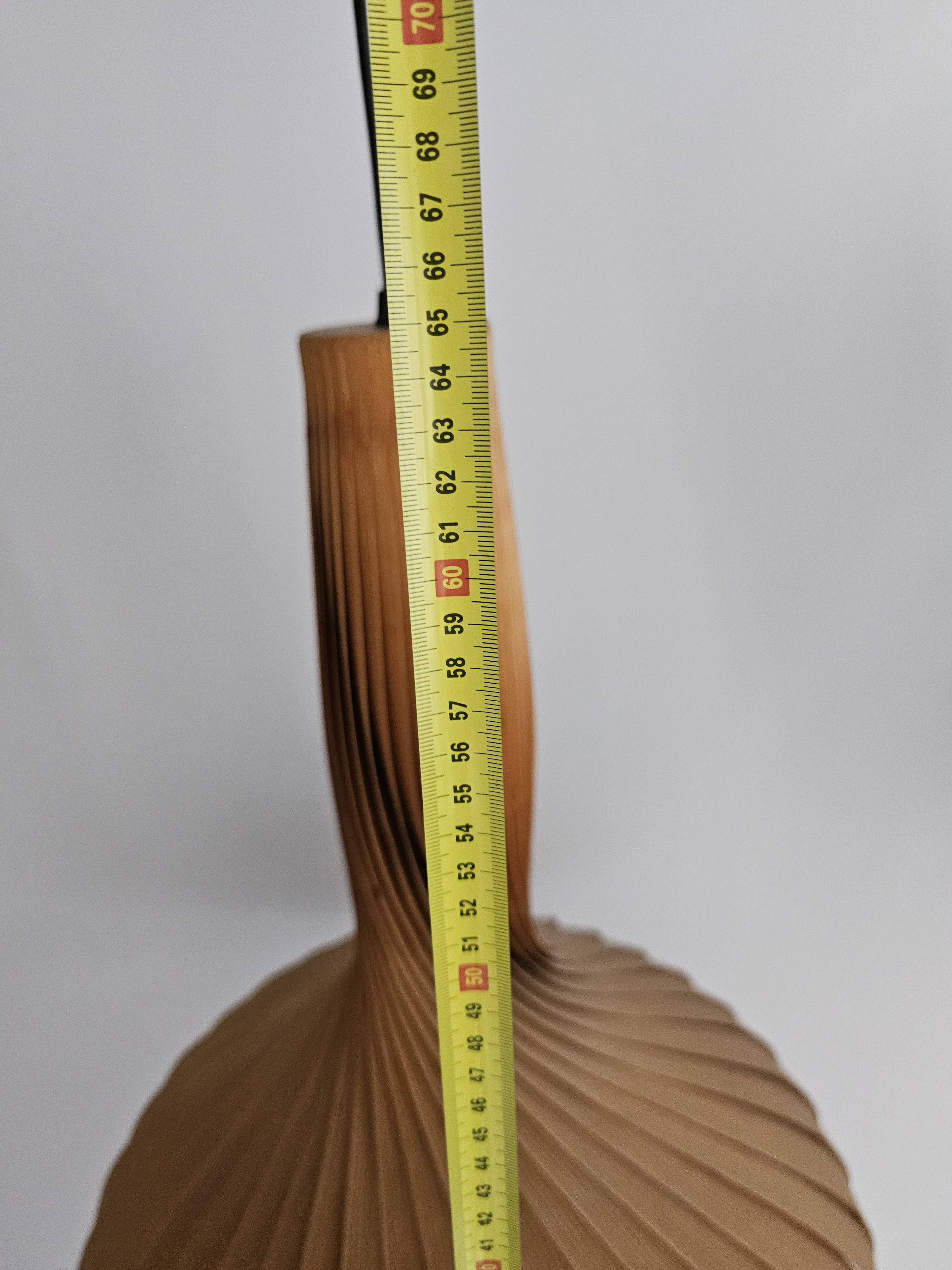 Large vintage hanging lamp veneer wood Hans Agne Jacobsson