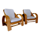 Paire de fauteuils rotin
