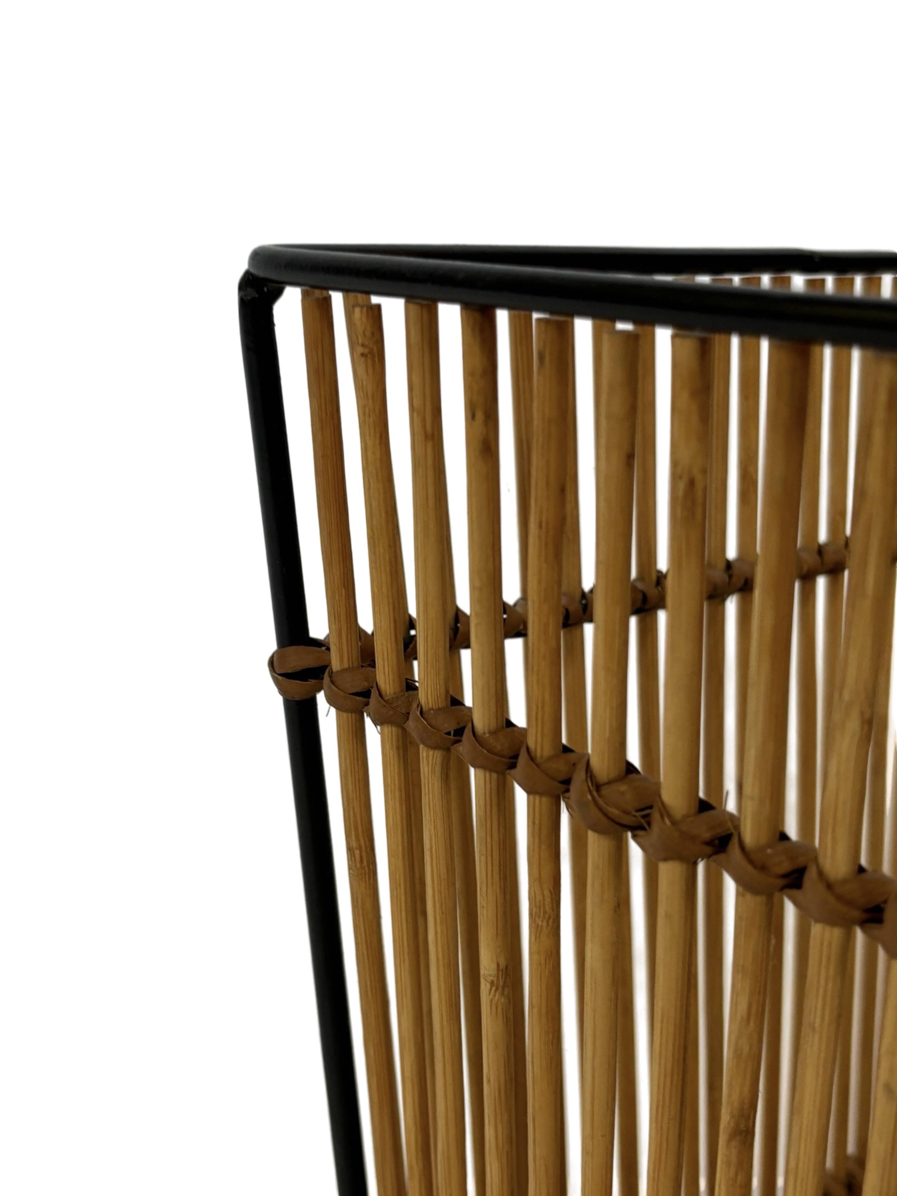 Vintage Rohe Noordwolde rattan basket by Dirk van Sliedrecht 60's Design