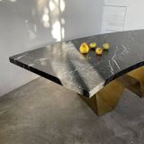 Addor 60s sculptural marble and brass coffee table