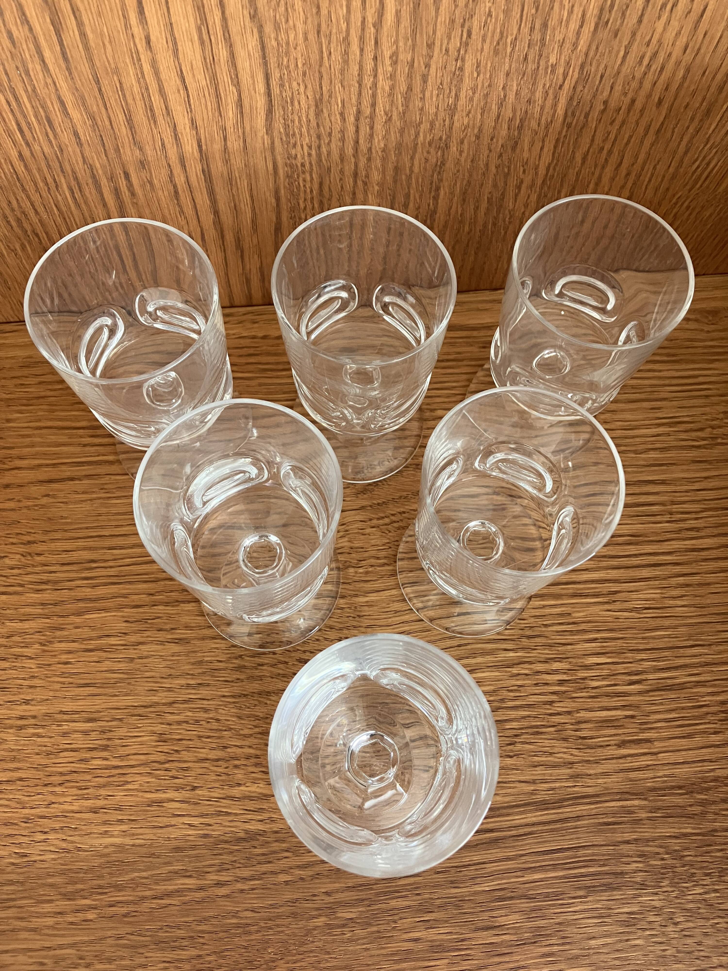 Wine or liqueur glasses from the 1970s, crystal from Arques.