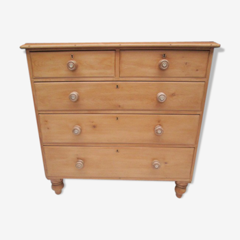 Victorian chest of drawers 1880 in pine wood