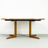 Danish Round Teak Dining Table with Extensions, 1970s