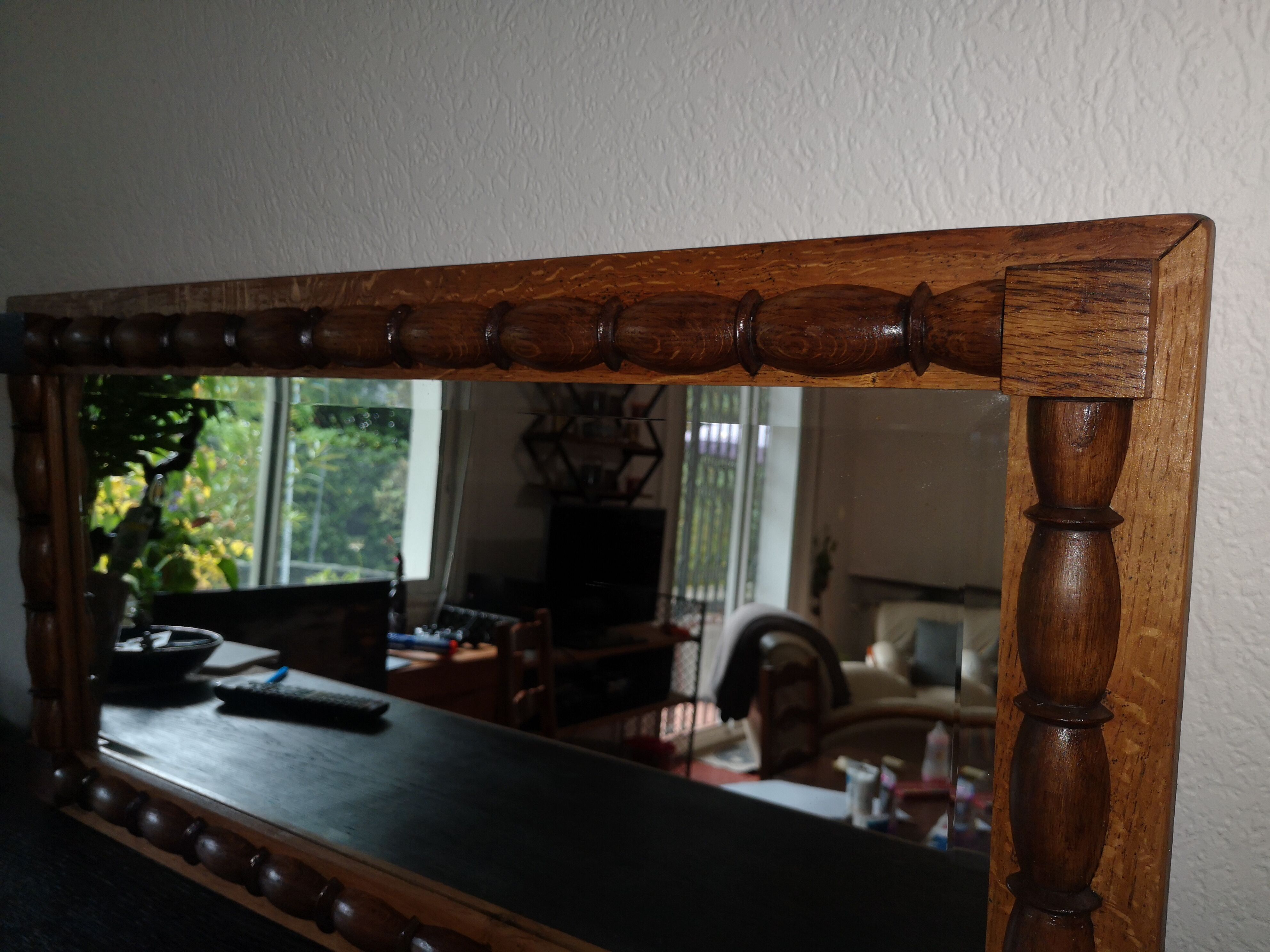 Solid oak mirror 84x42cm