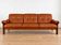 Vintage Swedish mid-century 3 person sofa in cognac leather, 1970s