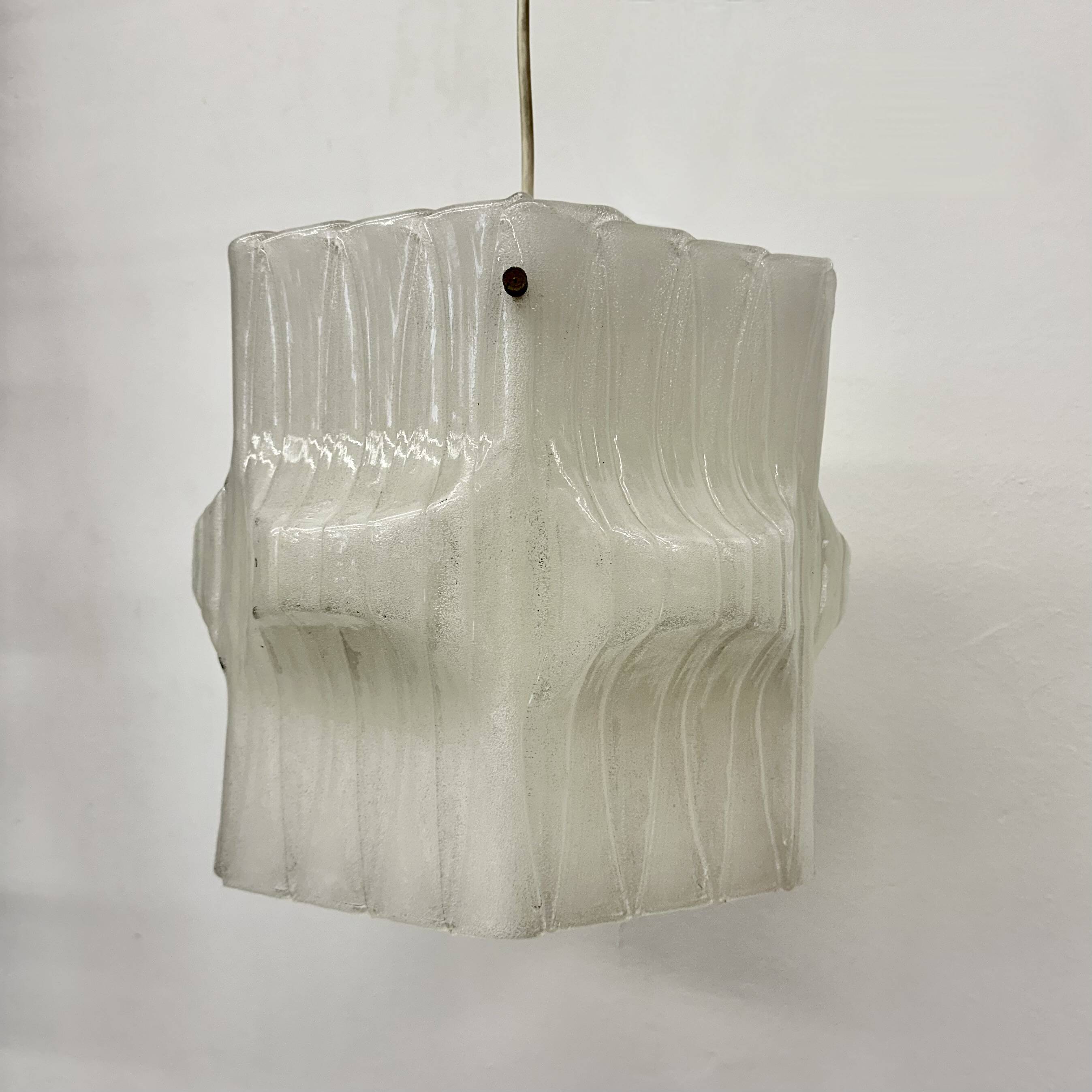 Mid-Century ice lucite pendant lamp , 1970s